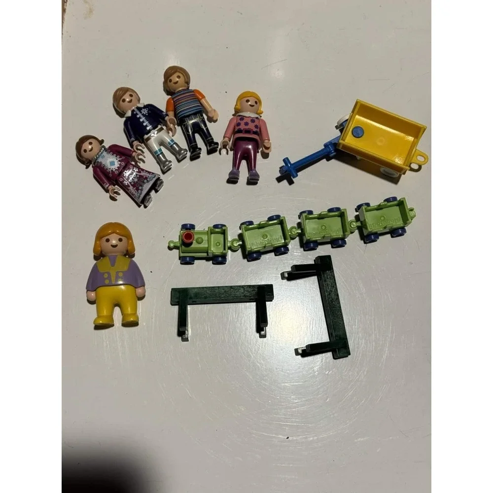 Vintage 80s 90s Playmobil Lot Figures Geobra Train Trailer Toys